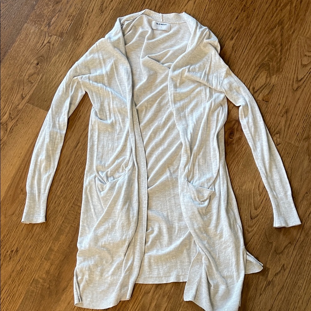 Old Navy Light Gray Open-Front Cardigan